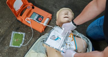 The use of an automatic external defibrillator in conducting a b